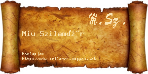 Miu Szilamér névjegykártya
